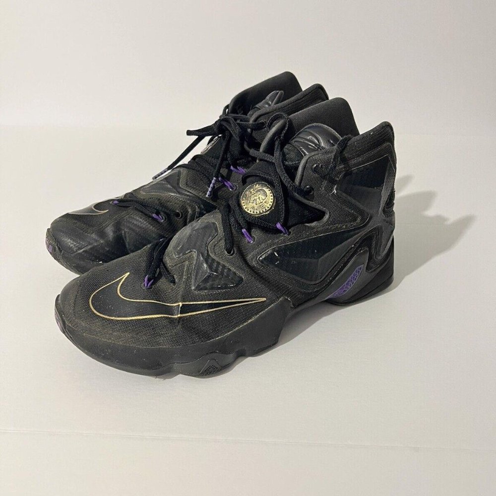 Nike Mens Lebron 12 Pot Of Gold Black Purple Basketball Shoes US 9 807219-007